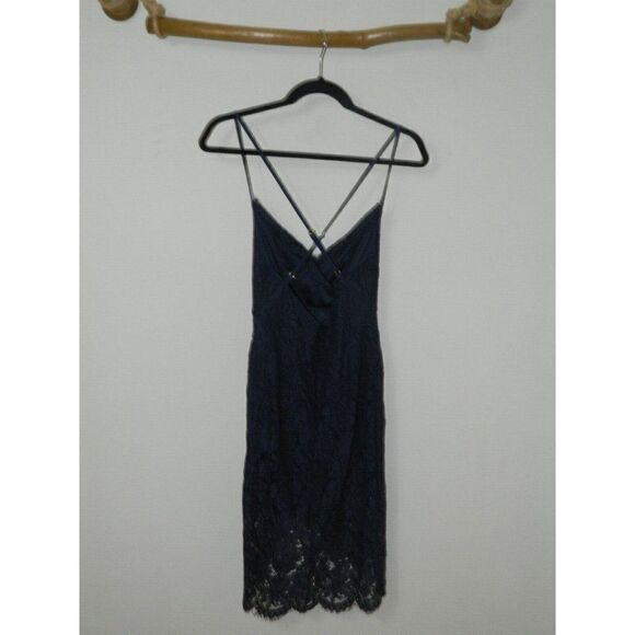 Lulu's Dress Flirting with Desire Blue Lace Bodycon Dress Size X-Small - Picture 5 of 5